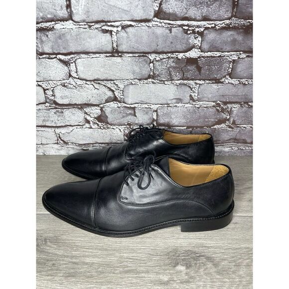 Wall+Water Black Leather Cap Toe Brogue Oxfords Shoes Men’s Sz 13M US/46EU Italy main image 8